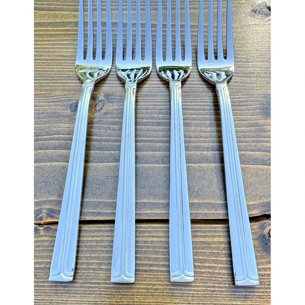 Mikasa PARALLELS Dinner Forks Set Of 4 Korea Stainless Flatware Replacement